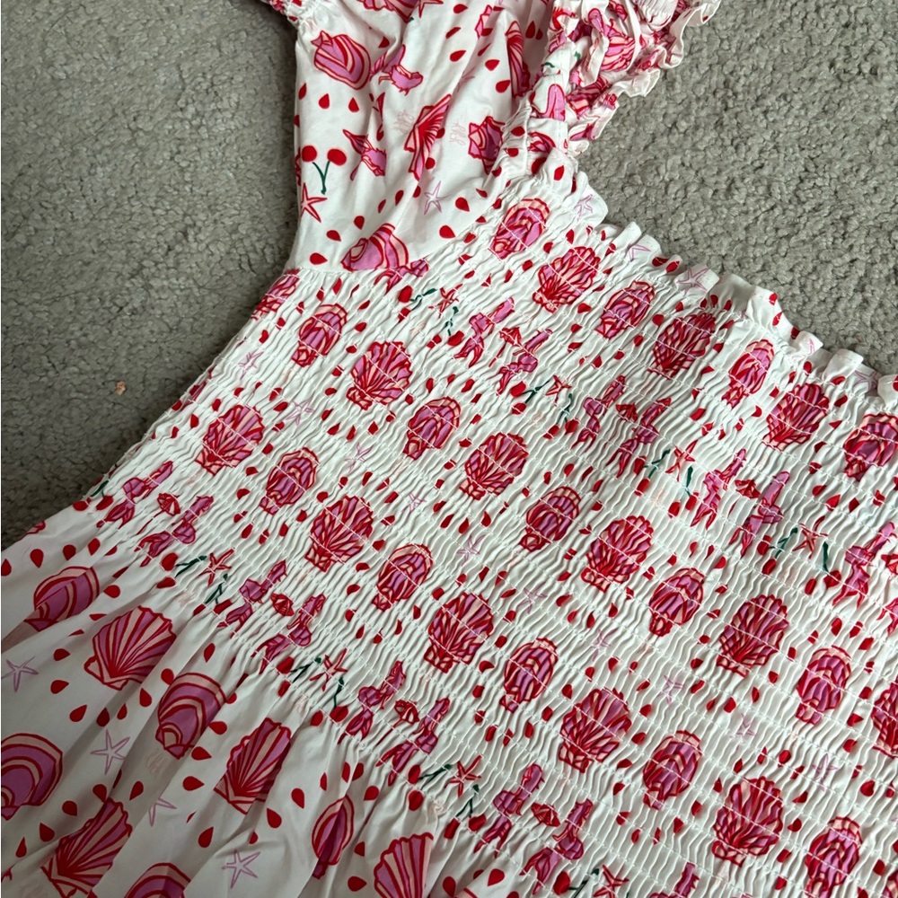 Hill House Mini Dress - Pink and White Seashell Print